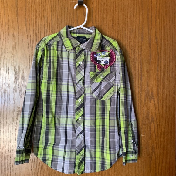 Faded Glory Other - Faded Glory Boys Plaid Button-Up Shirt – Size M (8)